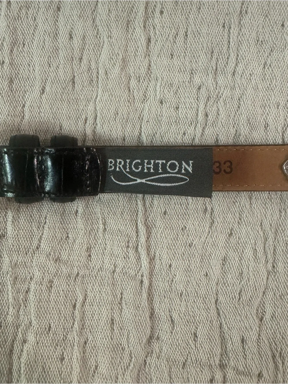 VTG Brighton Black Leather Belt Silver Celtic Scroll Link Mesh Accent Size M/30